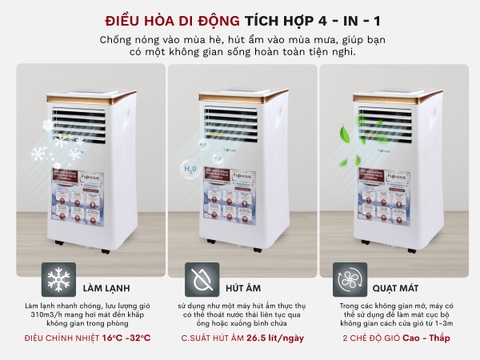 Máy điều hòa di động thông minh Fujihome PAC10