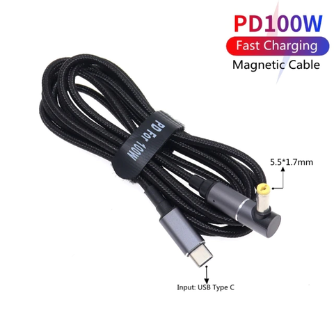 Cáp sạc từ tính 100W Type-C to DC Cho Laptop