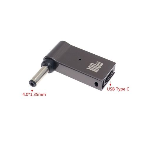 Đầu chuyển Type-C sang DC laptop 100W góc vuông