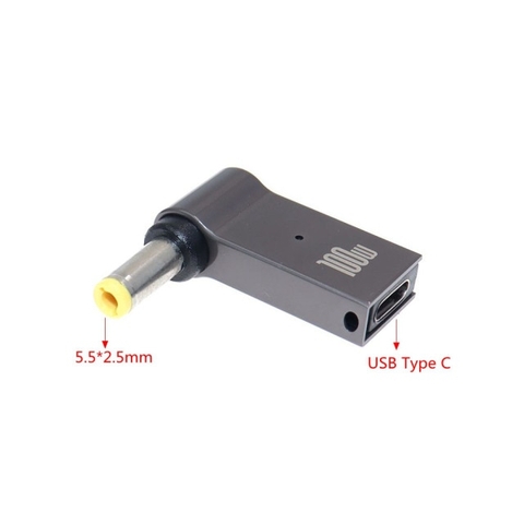 Đầu chuyển Type-C sang DC laptop 100W góc vuông