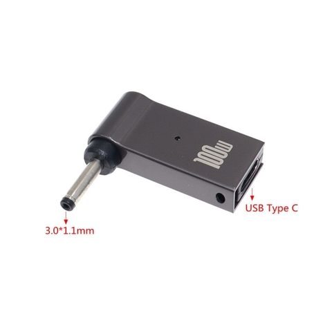 Đầu chuyển Type-C sang DC laptop 100W góc vuông
