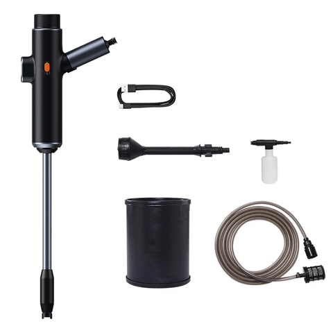 Vòi xịt tăng áp rửa xe ô tô sử dụng pin Baseus LV914-BK