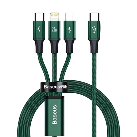 Cáp sạc 20W Baseus Rapid Series 3 in 1 C to C+L+C 1.5m