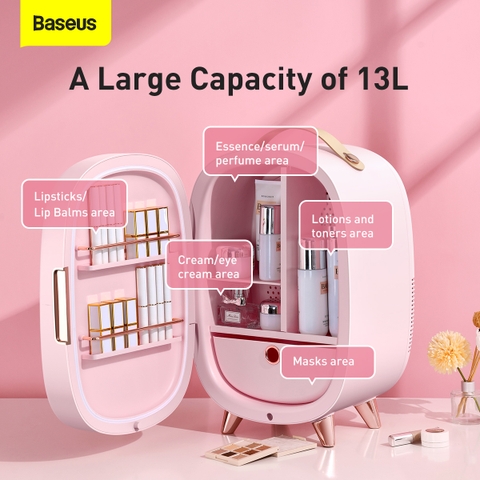 Tủ lạnh mini Baseus Beauty Fridge (13L, có gương trang điểm)