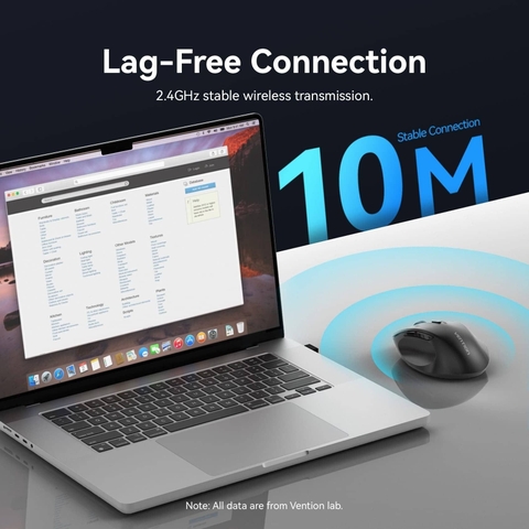 Chuột không dây Vention KTH 2.4GHz 4000DPI 6 nút