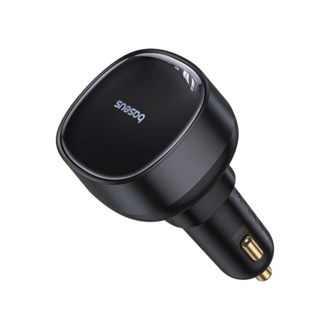 Tẩu sạc ô tô tích hợp dây cáp rút gọn Baseus Enjoyment Pro Car Charger U+Retractable Type-C Cable 60W