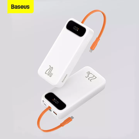 Sạc dự phòng Baseus Block Digital Power Bank tích hợp dây cáp, 20w 20000mAh