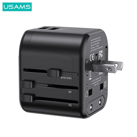 Bộ sạc du lịch Usams US-CC173 T55 12W Dual USB-A Universal Travel Charger