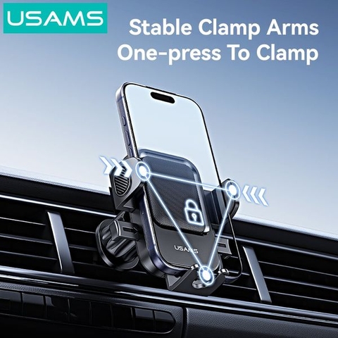 Giá đỡ điện thoại USAMS ZJ090 kẹp cửa gió, xoay 360°