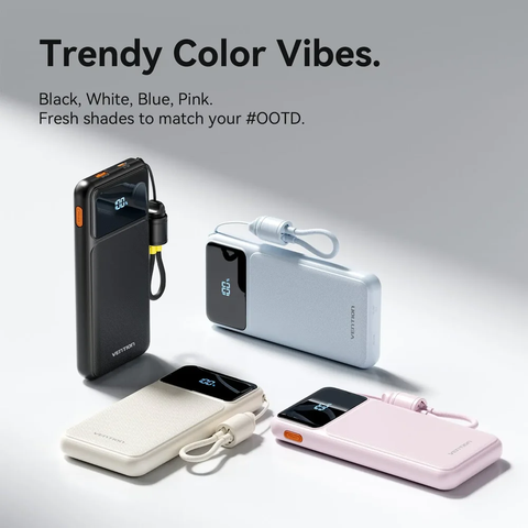 Pin dự phòng Vention XGY 10000mAh 22.5W kèm cáp