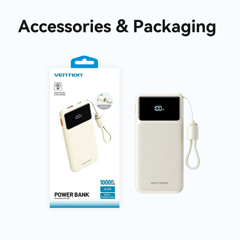 Pin dự phòng Vention XGY 10000mAh 22.5W kèm cáp