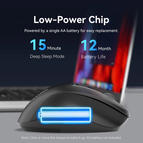 Chuột không dây Vention KTH 2.4GHz 4000DPI 6 nút
