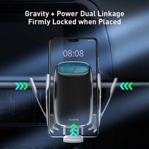 Bộ đế điện thoại Baseus Milky Way Electric Bracket Wireless Charger 15W  thoại tích hợp sạc nhanh không dây dùng cho xe hơi - chube.vn