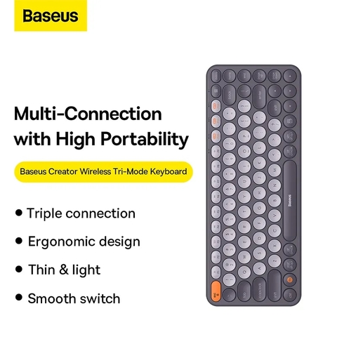 Bàn phím không dây Baseus K01 Wireless Tri-Mode Keyboard Frosted