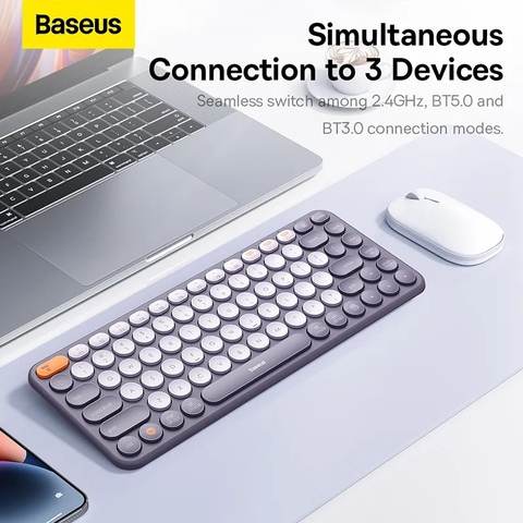 Bàn phím không dây Baseus K01 Wireless Tri-Mode Keyboard Frosted