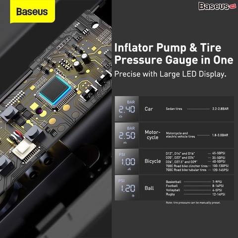 Máy bơm lốp xe thế hệ mới Baseus Super Mini Inflator Pump