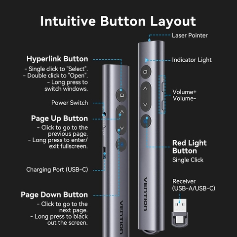 Bút laser trình chiếu VENTION KQJ