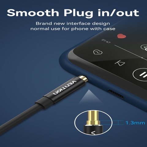 Cáp âm thanh AUX Audio 3.5 VENTION BAXBF 1m