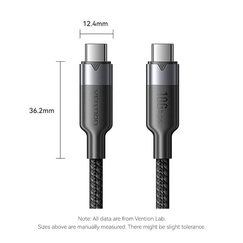 Cáp C to C hỗ trợ xuất Video 4K60Hz VENTION TRG USB 3.2 Gen2 10Gbps