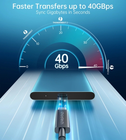 Cáp C2C Choetech A3010 Thunderbolt 4 40Gbps 8K@30Hz 5K@60Hz Dual4K