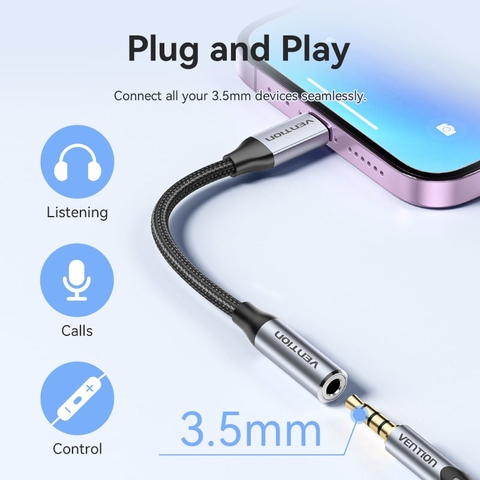 Cáp Chuyển Âm Thanh Lightning to 3.5mm VENTION BMB