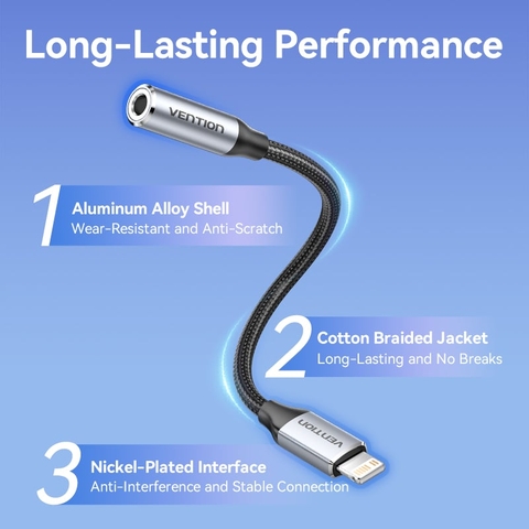 Cáp Chuyển Âm Thanh Lightning to 3.5mm VENTION BMB