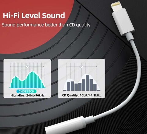 Cáp chuyển Lightning Sang Audio AUX 3.5mm Choetech AUX005 cho iPhone