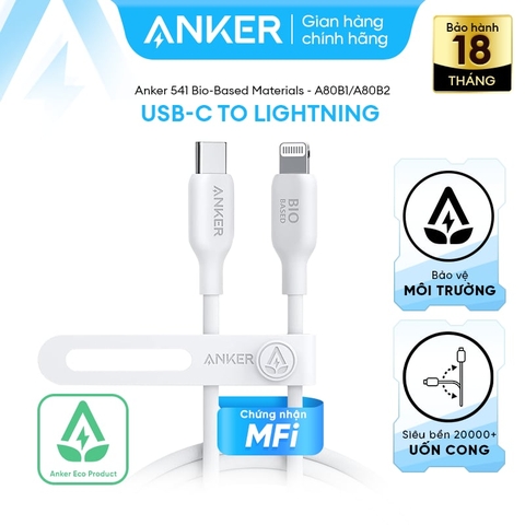 Cáp sạc 30W C to Lightning ANKER 542 TPE Bio-Based A80B1