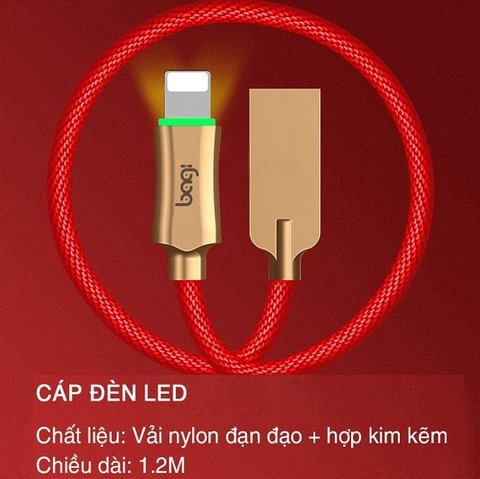 Cáp sạc Lightning LED Bagi IZ120