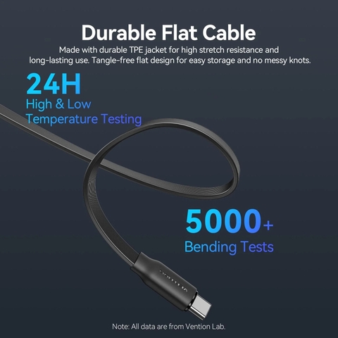 Cáp Sạc Dây Rút Đa Năng 3-in-1 C to L+2C VENTION TRK 100W