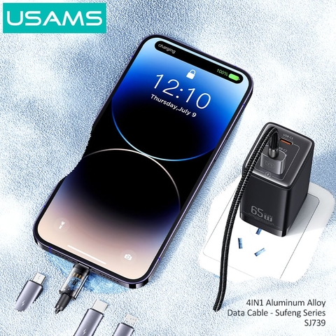 Cáp sạc USAMS SJ739 4In1 15W USB TO 2C+1L+1M