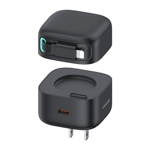 Củ sạc 35W USAMS US-CC210 GaN cáp rút Lightning