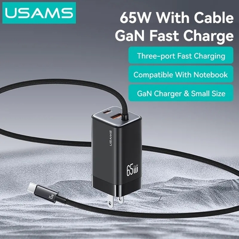 Củ Sạc 65W GaN USAMS CC273 2C+1A