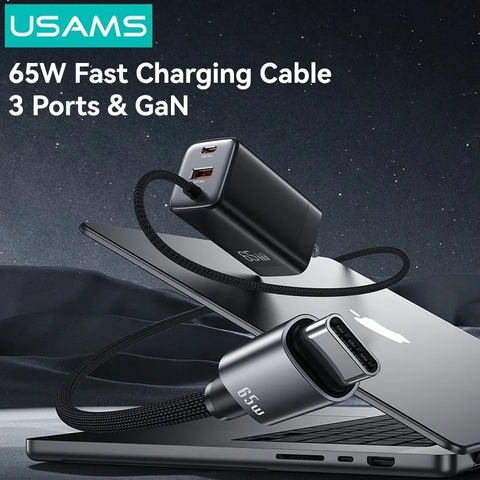 Củ Sạc 65W GaN USAMS CC273 2C+1A