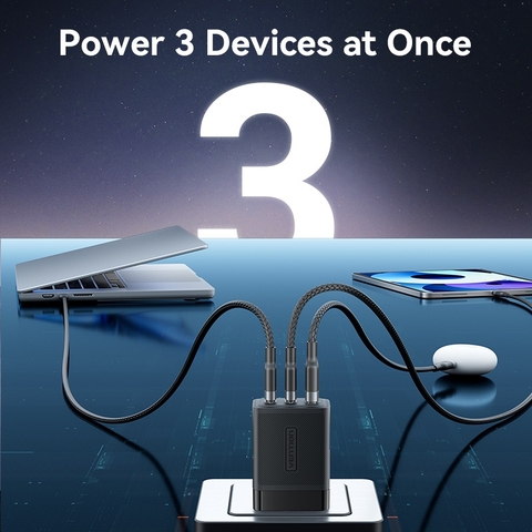 Củ Sạc Nhanh 2C+1A VENTION FER 65W GaN III