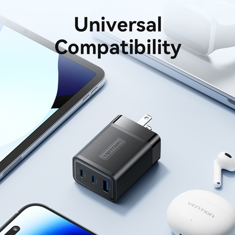 Củ Sạc Nhanh 2C+1A VENTION FER 65W GaN III