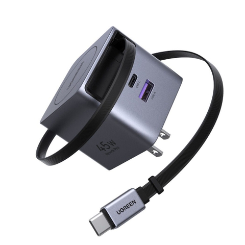 Củ sạc nhanh GaN 45W Ugreen X614 tích hợp dây cáp USB-C