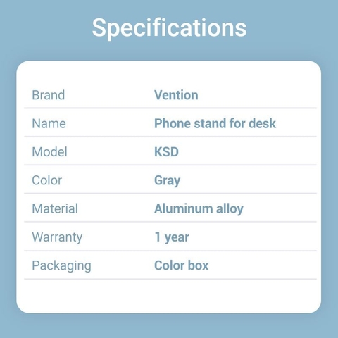 Đế giữ điện thoại/Tablet bằng kim loại xoay 360 độ VENTION KSD