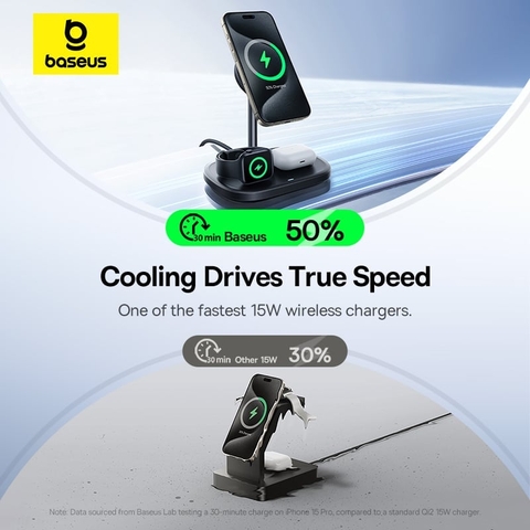 Đế sạc không dây 3 in 1 Baseus EnerFill FS41 TEC Cooling