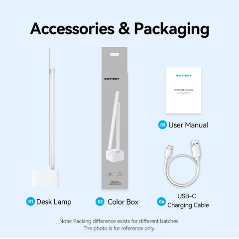 Đèn bàn pin sạc VENTION PDB 2700K-6000K dùng đến 15H