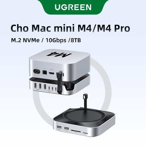 Dock mở rộng cho MacMini 4 Ugreen 65487 11 Cổng có khe M.2 NVMe