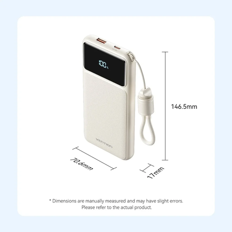 Pin dự phòng Vention XGY 10000mAh 22.5W kèm cáp