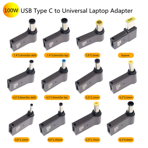 Đầu chuyển Type-C sang DC laptop 100W góc vuông