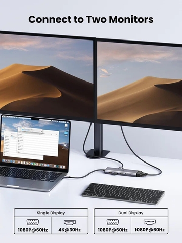 Hub chuyển đổi 10 in 1 Ugreen 15601 CM498 4K@30Hz