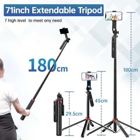 Tripod điện thoại Ulanzi MA09 180cm remote Bluetooth