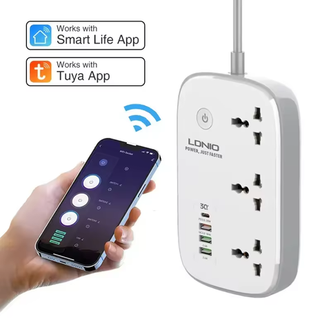 Ổ Cắm Điện Đa Năng Thông Minh Wi-Fi LDNIO SCW3451 2500W Smart Life/Tuya App