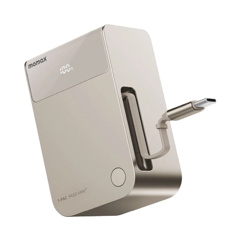 Pin dự phòng 2 trong 1 Momax 1-PAC Pass Mini+ 10000mAh với cáp rút
