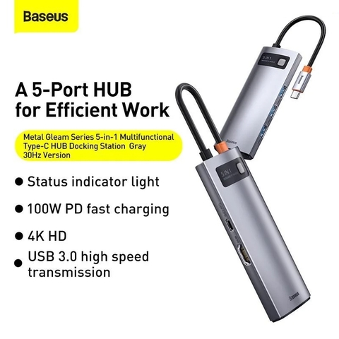 Hub mở rộng 8 in 1 Baseus Metal Gleam StarJoy 4K60Hz