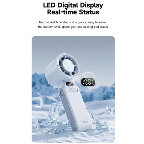 Màn hình LED và trạng thái hoạt động quạt Yoobao HS01