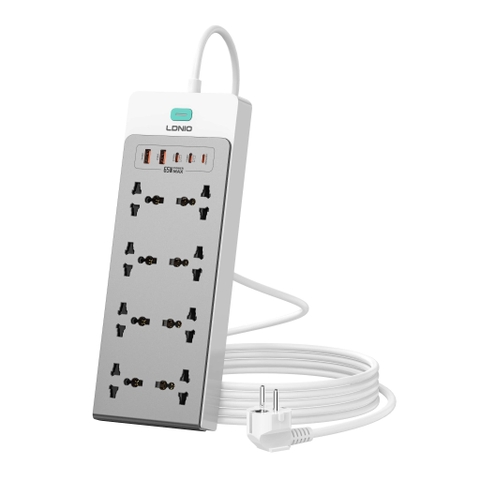 Ổ điện đa năng LDNIO SC4 GaN 13in1 8 AC 2500W 5 USB 65W